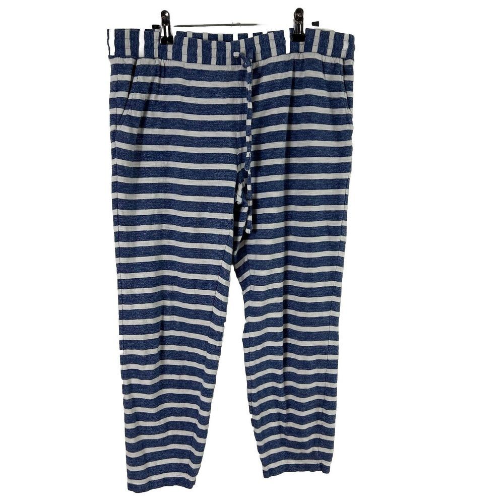 Vineyard Vines Heather Blue White Stripe Knit‎ Beach Pants Women's Size Medium